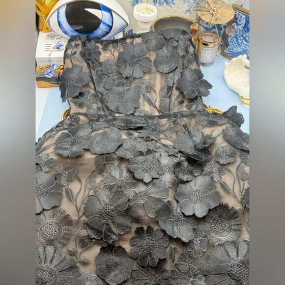 🆕 BRONX & BANCO 🧿 NWOT Jasmine Maraya Black Lace Up Mini Dress, Sz M US 6 - Picture 12 of 16